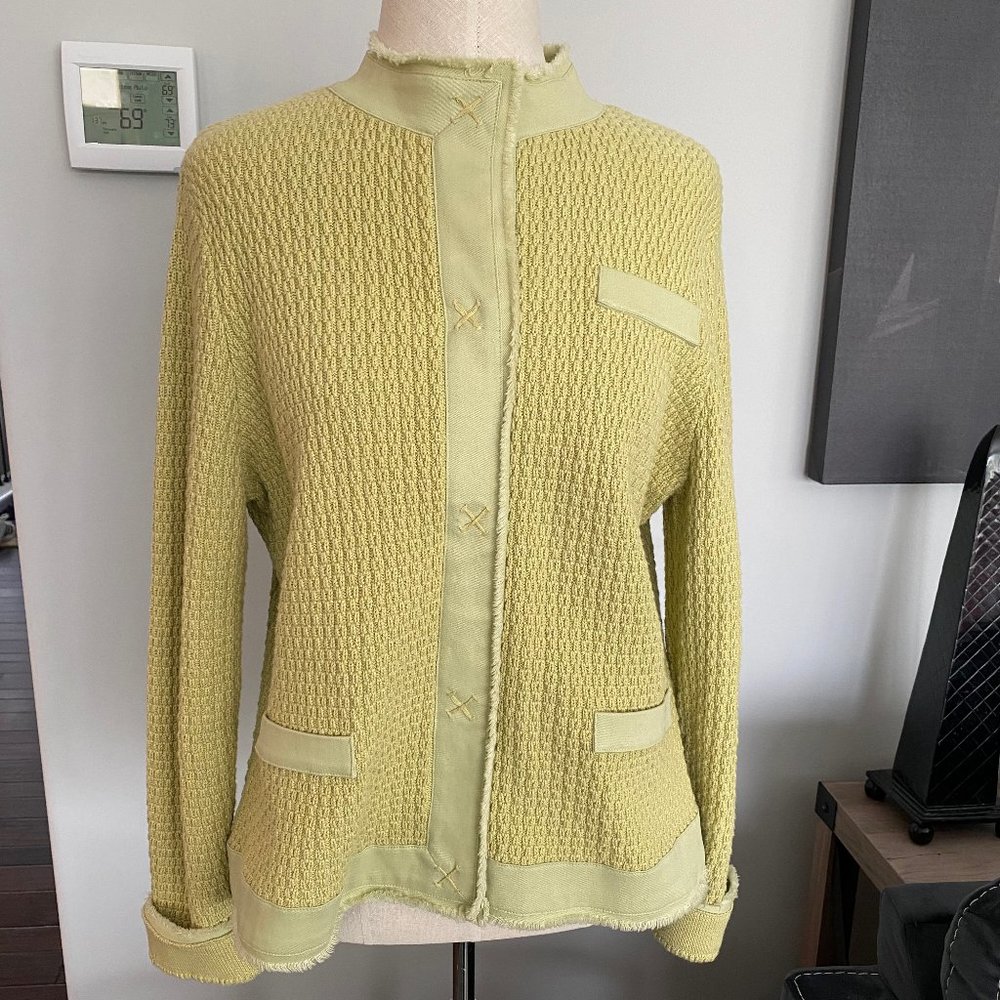 Talbot's Green sweater Jacket L